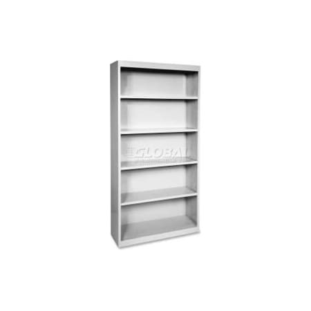 Lorell Lorell Fortress Series 5-Shelf Bookcase, LLR41289, 13"W x 34-1/2"D x 72"H, Light Gray LLR41289
